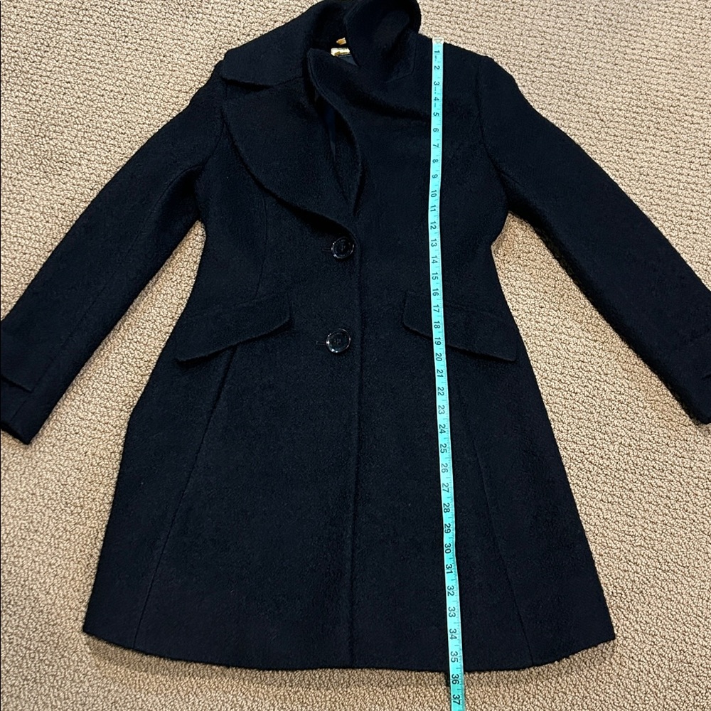 Sam Edelman A-line Textured Wool Blend Double Button Coat size 4 Black - Picture 16 of 17
